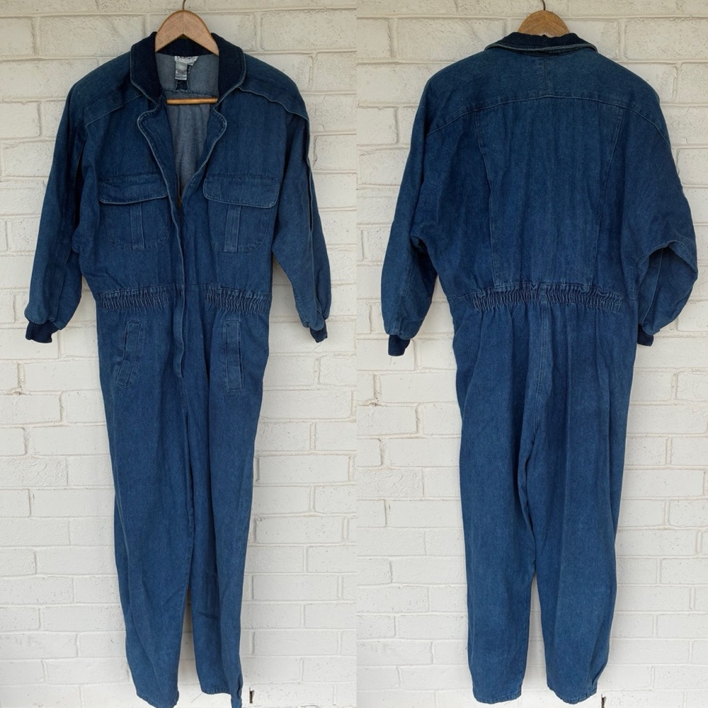 Vintage Oakbrook Sport Denim Longsleeve Jumpsuit 10